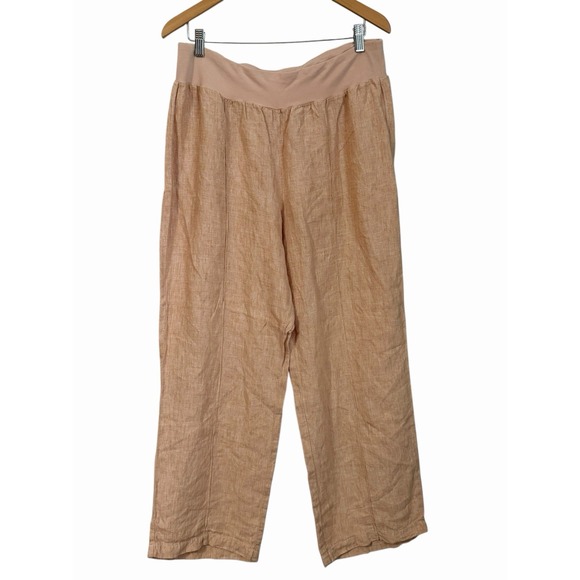 Coldwater Creek Pants - Coldwater Creek Linen‎ Pants Womens Size 16 Coastal Sherbet Lagenlook Wide Leg